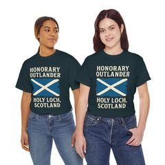 Honorary Outlander Heavy Cotton Tee, Holy Loch Scotland Shirt, Outlander Fan Gift, Casual Tee, Travel Souvenir, Unisex T-Shirt