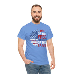 Land Of The Free Because Of The Brave - Unisex Cotton Tee