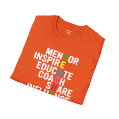 How Do You Spell TEACHER,Unisex T Shirt,Mentor,Inspire,Educate,Coach.Share,Influence,Encourage,Educator apparel,School wear,Teacher apparel
