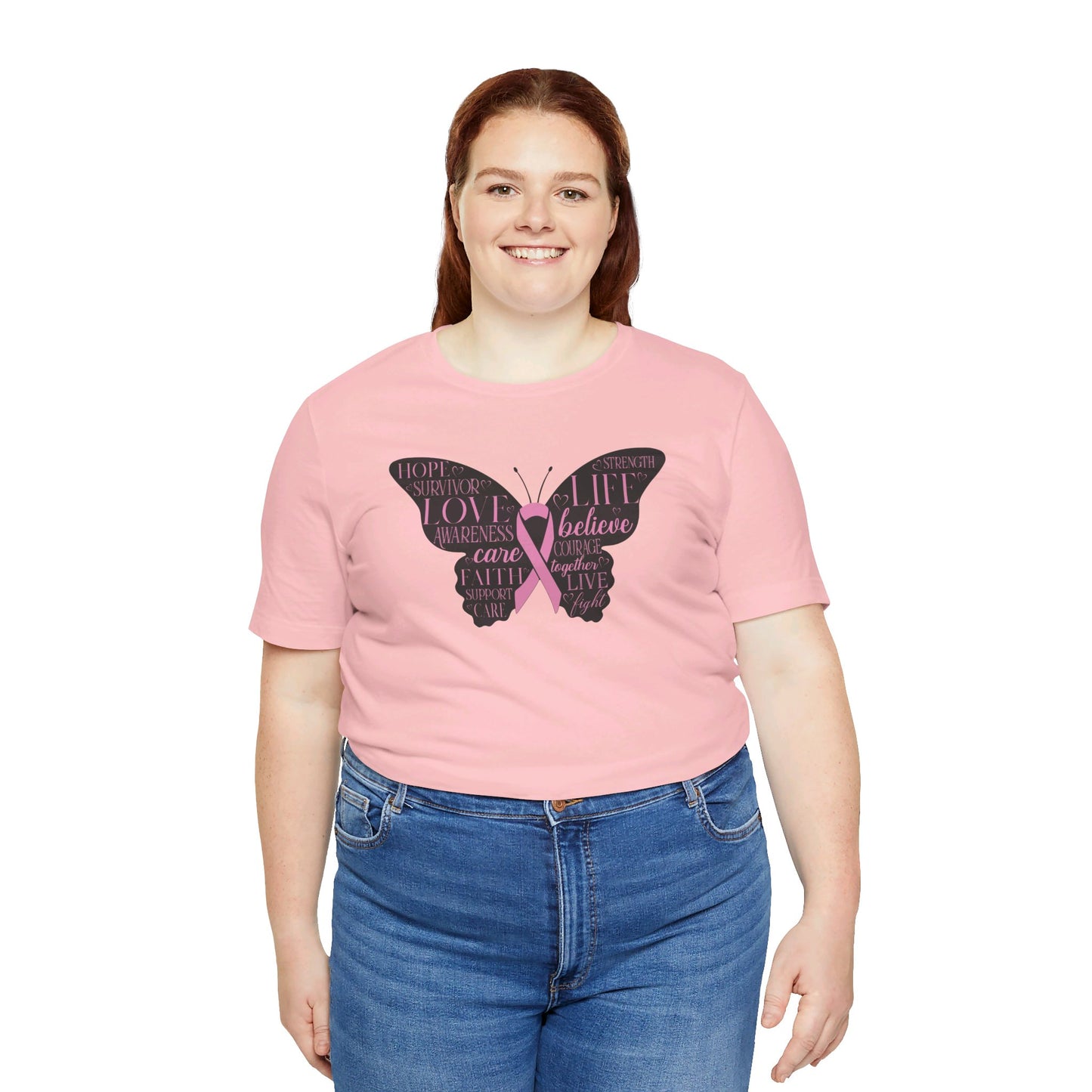 Butterfly Cancer Awareness and Survivor - Unisex Jersey Short Sleeve Tee