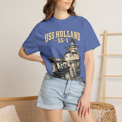 USS Holland SS-1 Submarine Vintage Graphic T-Shirt — Navy History Tee
