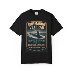 Submarine Veteran T-Shirt — "Qualified in Submarines, The Rest I Surface Noise" Retro Navy Crew Tee