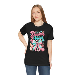Summer Vibes Tee — Pastel Seashell Bow Beach T-Shirt