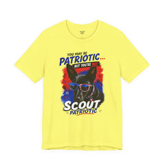 Personalized With Your Dogs Image and Name Patriotic Unisex Jersey Short Sleeve Tee