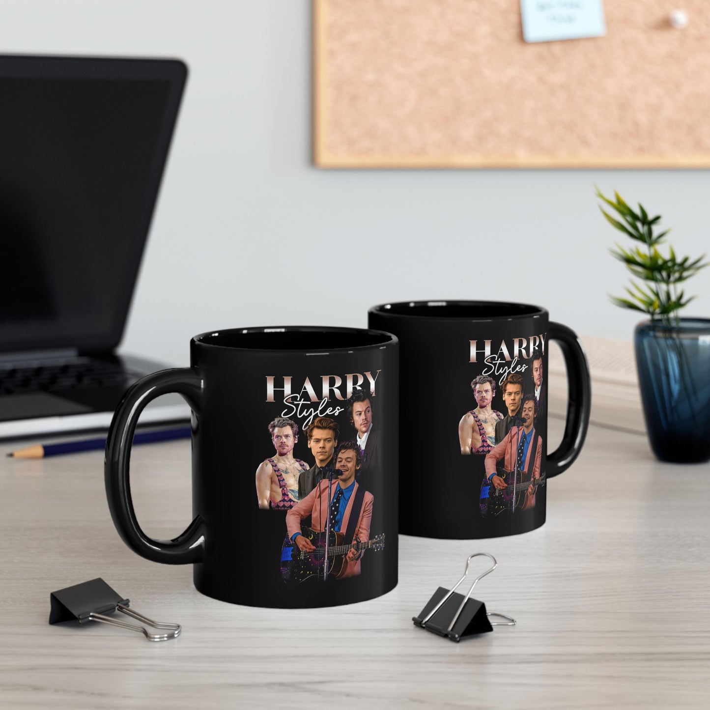 Harry Styles Montage Graphic - Black Mug (11oz, 15oz)