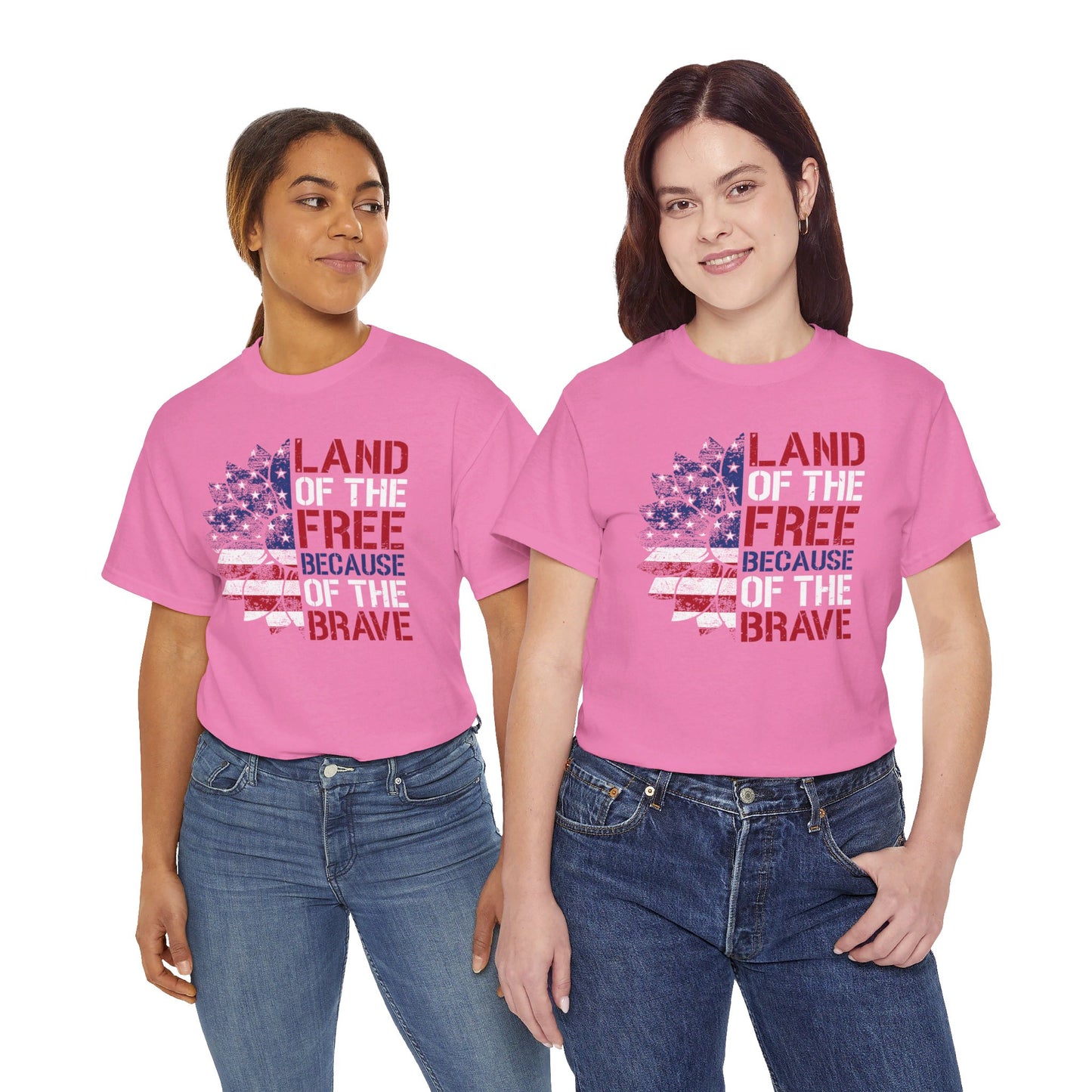 Land Of The Free Because Of The Brave - Unisex Cotton Tee