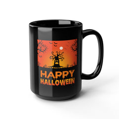 Happy Halloween Tree Monster - Graphic Black Mug (11oz, 15oz)