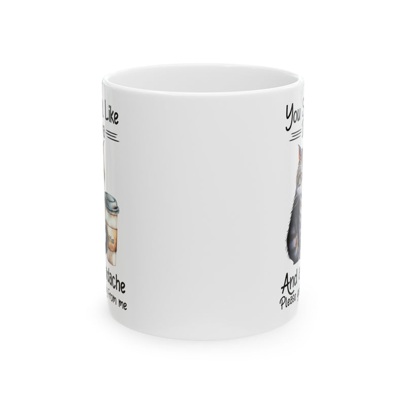 Funny Cat graphic mug, you smell like drama, ceramic cat mug, 11oz, 15oz, cat lover gift, gift for her, Cat Mamma, pet lover gift, sarcastic