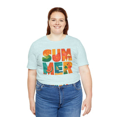 Summer Graphic Tee — Colorful Tropical "SUMMER" Typography T-Shirt