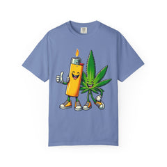Vintage 'Lighter & Weed' Graphic T-Shirt — Relaxed Stoner/Cannabis Tee