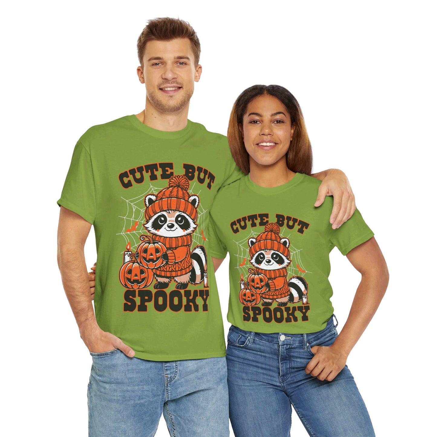 Cute But Spooky Halloween Raccoon! Graphic Unisex Heavy Cotton Tee