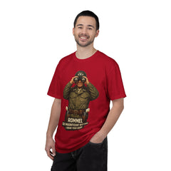 Graphic T-Shirt — Vintage WWII General George Patton Binoculars Design with "Rommel You Magnificent Bastard" Text