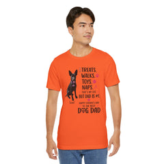 Personalized Dog Dad T‑Shirt — "Treats. Walks. Toys. Naps." Father's Day Gift