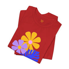 Summer Floral Tee — Retro Flowers & Monstera Design