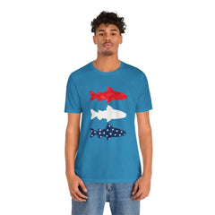 Patriotic Trout T-Shirt — Red White & Blue Fish Tee