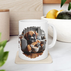 Less Talk More Coffee Boxer Ceramic Mug - Perfect for Dog Lovers