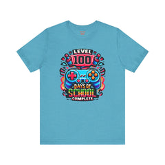 100 Days of School Complete - Unisex Short Sleeve Tee | Elementary School Holiday, Teacher Apparel, Kids Motivation, Days Checked Off