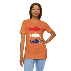 Patriotic Trout T-Shirt — Red White & Blue Fish Tee