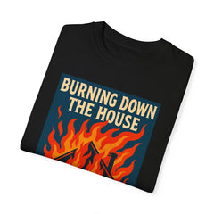 Retro Music-Inspired Unisex T-Shirt - Burning Down the House Design