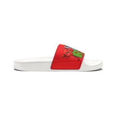 Russell Sage College Mascot Characters Graphic Women's Summer Slide Sandals -  Purple Cow, Red Devil, Golden Horseshoe, Blue Angel