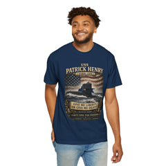 USS Patrick Henry SSBN 599 Submarine T-Shirt with a quote from its namesake