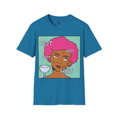 HOT Pink Cotton Candy Haired Pop Art Lady Unisex Softstyle T-Shirt