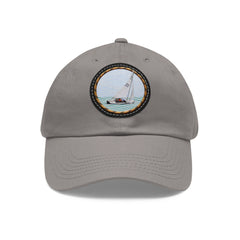Hempstead Bay Sailing Club Leather Patch Dad Hat — Flying Scot Embroidered Round Patch