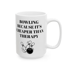 Bowling Therapy Ceramic Mug