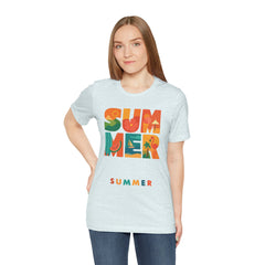 Summer Graphic Tee — Colorful Tropical "SUMMER" Typography T-Shirt