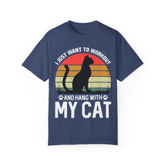 Workout & Cat Lover Unisex T-Shirt - I Just Want to Workout and Hang with My Cat