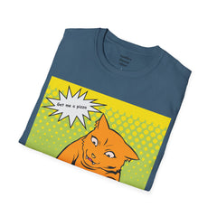 GET ME A PIZZA Cat Pop Art Unisex Softstyle T Shirt  For the Feline or Pizza Lover in all of us.