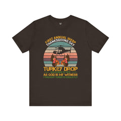 Thanksgiving Turkey Drop Unisex Tee - Vintage WKRP Design