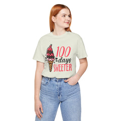 100 Days of School Unisex Tee | Elementary School, Ice Cream, Teacher Apparel