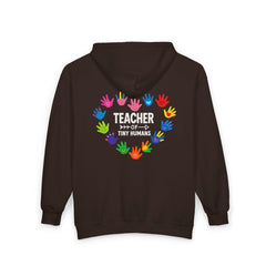 Colorful Teacher Of Tiny Humans Zippered Hoodie