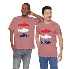 Patriotic Trout T-Shirt — Red White & Blue Fish Tee