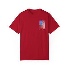 Patriotic Car Graphic Unisex T-Shirt - Vintage American Flag Design