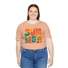 Summer Graphic Tee — Colorful Tropical "SUMMER" Typography T-Shirt