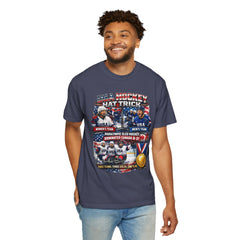 Hockey Hat Trick T-Shirt — USA Men's, Women's & Paralympic Gold Tribute 2026