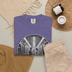 Don;t Stop Believing Subway Reflection T-Shirt — Vintage Black & White Urban Photo Tee