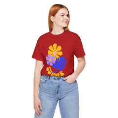 Summer Floral Tee — Retro Flowers & Monstera Design