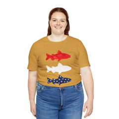 Patriotic Trout T-Shirt — Red White & Blue Fish Tee