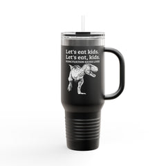 Funny Dinosaur Punctuation Saves Lives Insulated Travel Mug