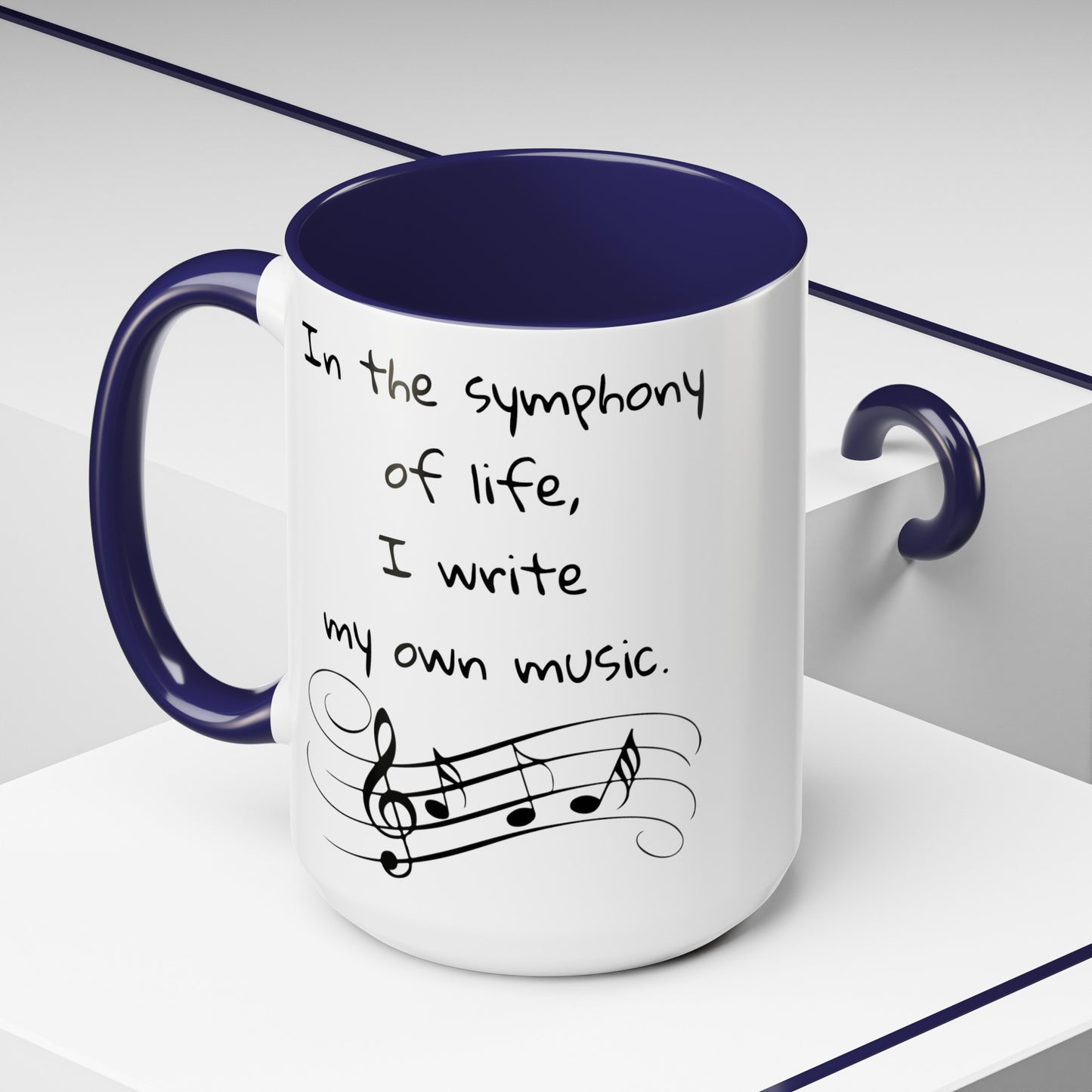 Life symphony mug, music lover gift, ceramic coffee mug, inspirational quote mug, white ceramic mug, 11oz mug, 15oz mug, musician gift, gift for composer, motivational mug, unique coffee mugs, custom quote mugs.