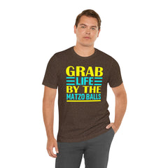 Funny Passover Grab Life By The Matzo Balls Quote T Shirt
