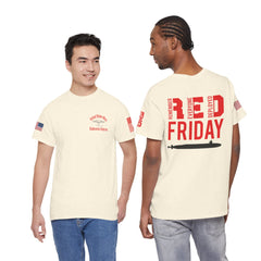 SUBMARINER RED Friday T Shirt with Fouled Anchor, American Flag, FBM / Boomer Silhouette. Remember Everyone Deployed, Dolphins