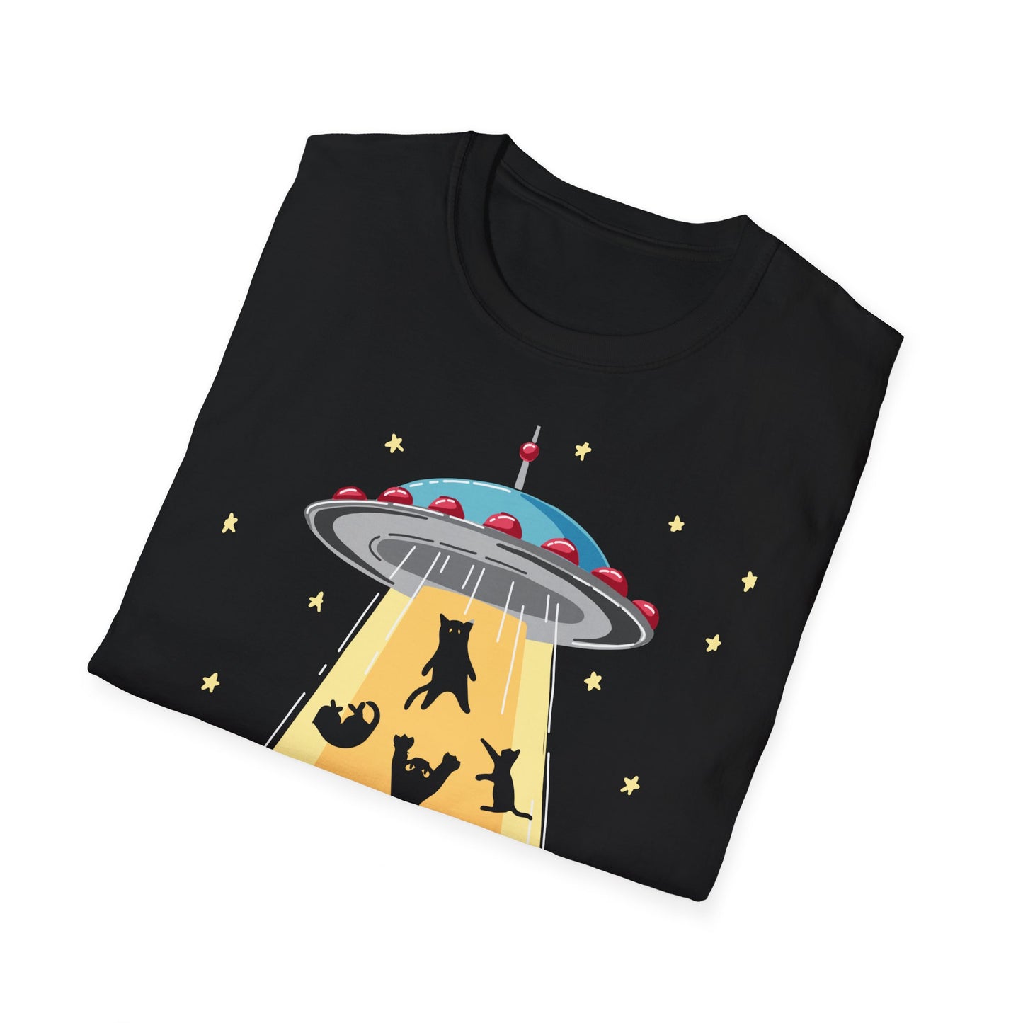 CAT ABDUCTION Is Real, Unisex Softstyle Graphic T-Shirt