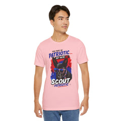 Personalized With Your Dogs Image and Name Patriotic Unisex Jersey Short Sleeve Tee