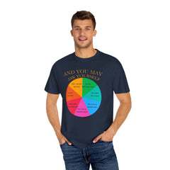 Motivational Talking Head Unisex Garment-Dyed T-Shirt - "And You May Ask Yourself"