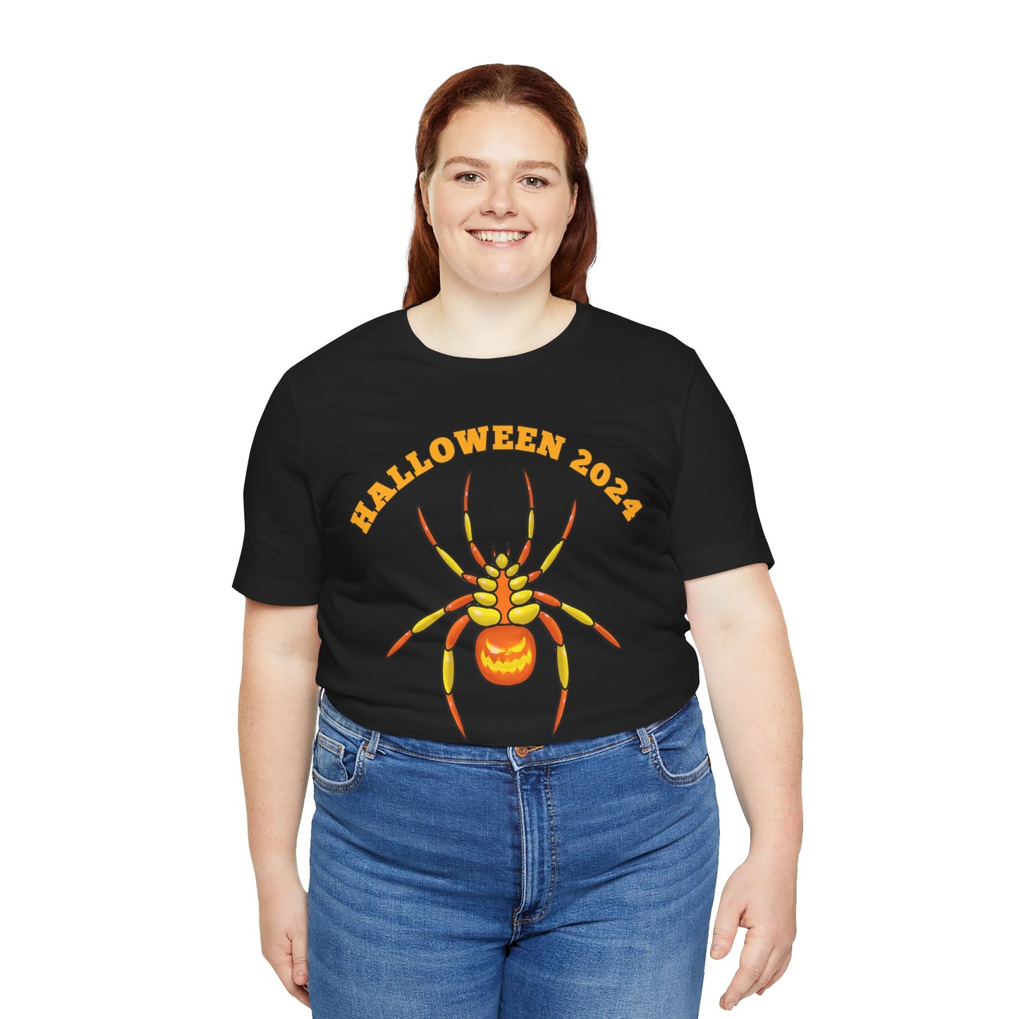 Halloween 2024 Pumpkin Spider - Graphic Unisex Jersey Short Sleeve Tee