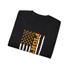 Fighter on a American Flag with Limb Awareness Stars / Amputee / Amputation / Leg / Arm / / Prosthetic / Unisex Ultra Cotton Tee